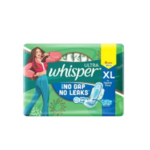 Whisper Ultra Sanitary Pads XL (MRP 65)